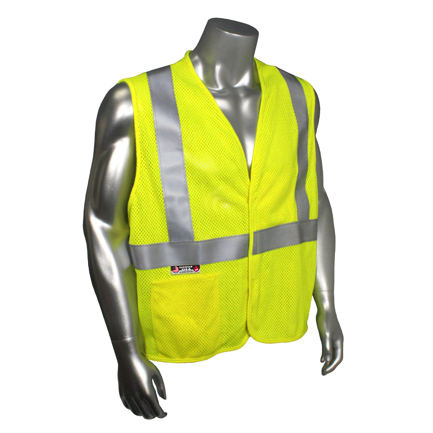 SV97-2VGMFR Premium Modacrylic FR Class 2 Mesh Safety Vest - Green - Size L - Safety Vests